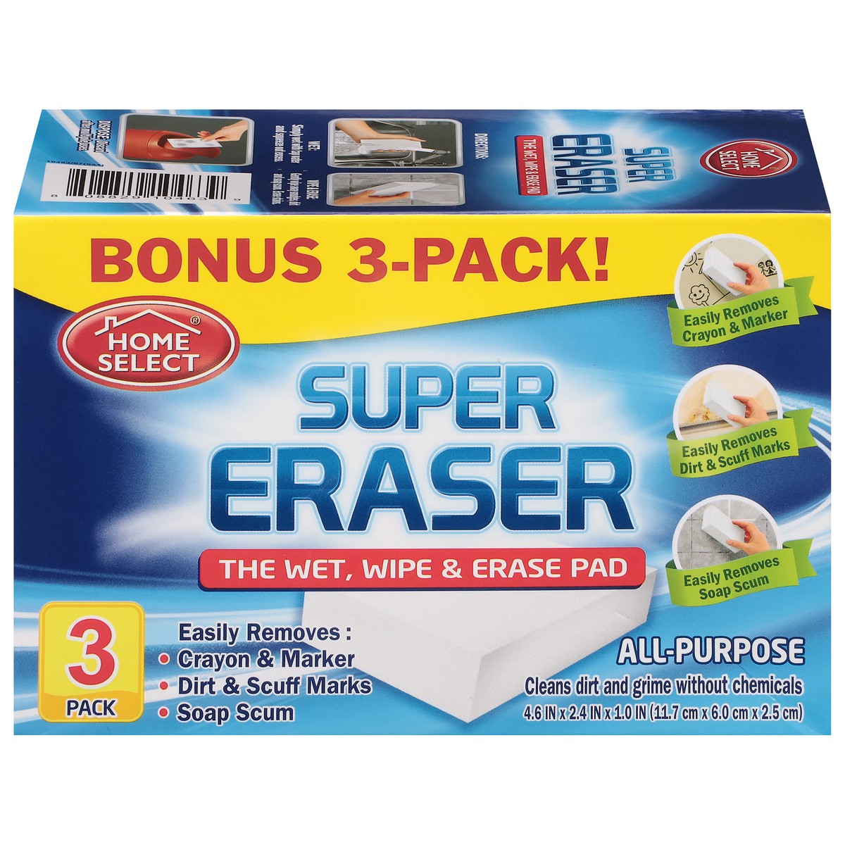 slide 3 of 14, Home Select Super Eraser 3 ea, 3 ct