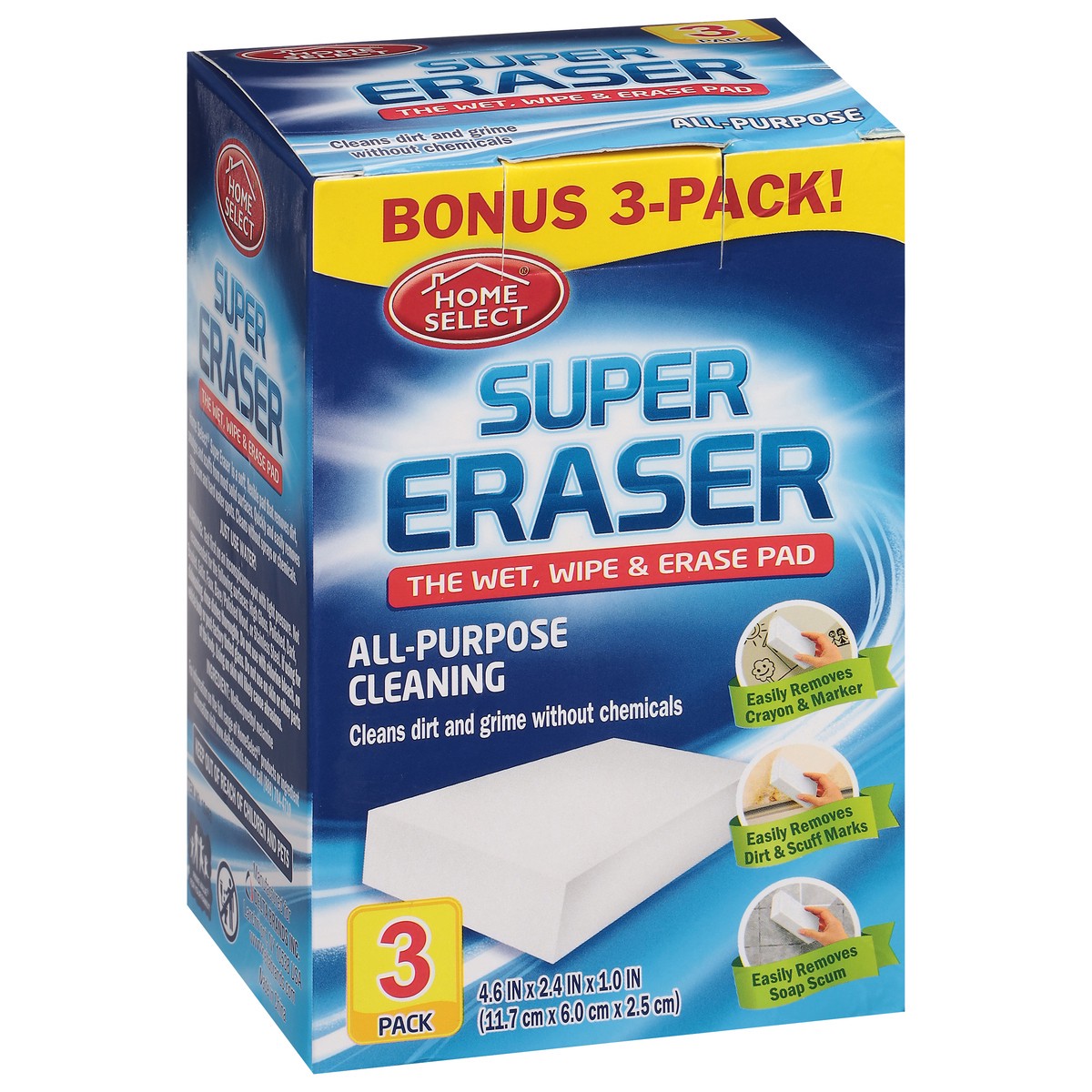 slide 7 of 14, Home Select Super Eraser 3 ea, 3 ct