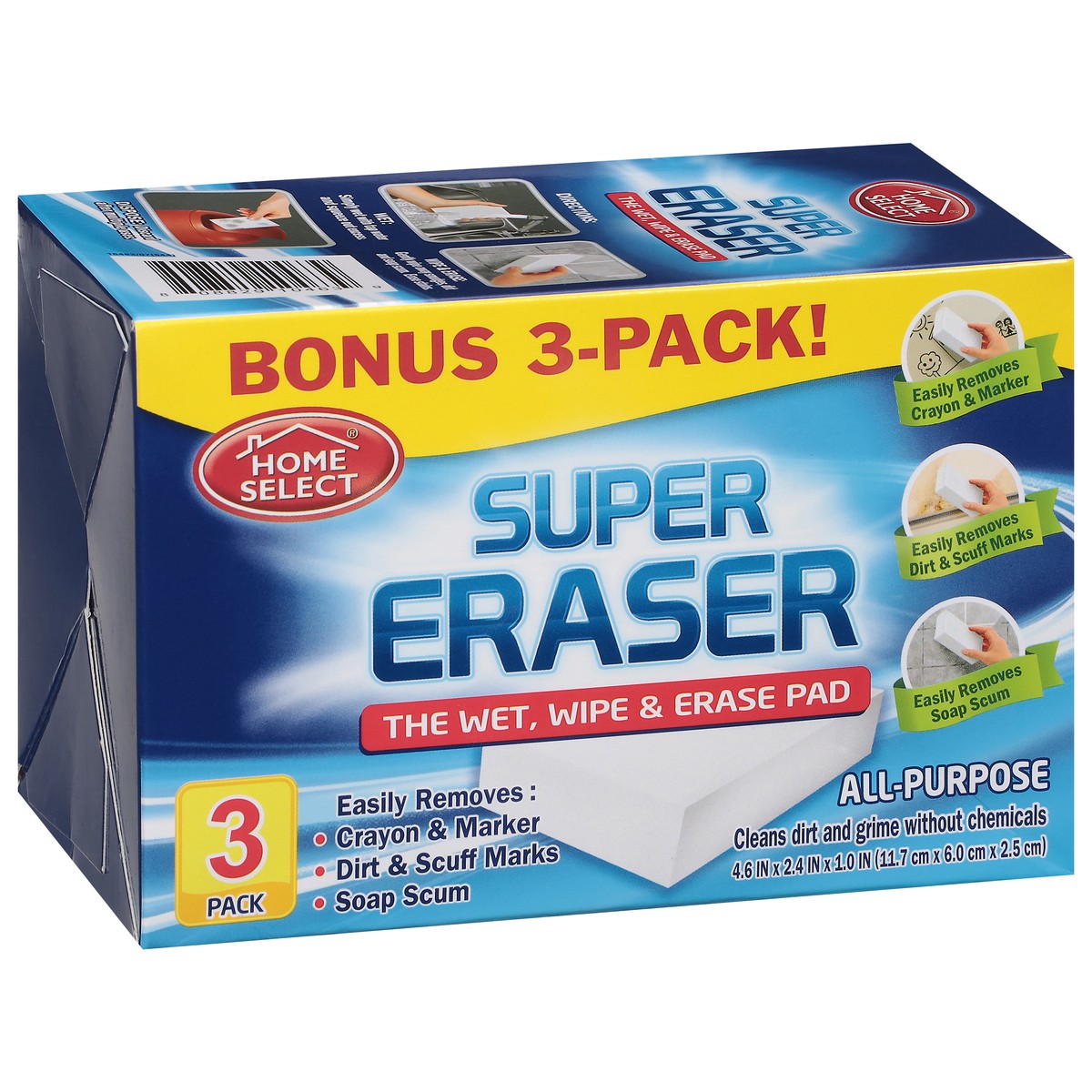 slide 4 of 14, Home Select Super Eraser 3 ea, 3 ct