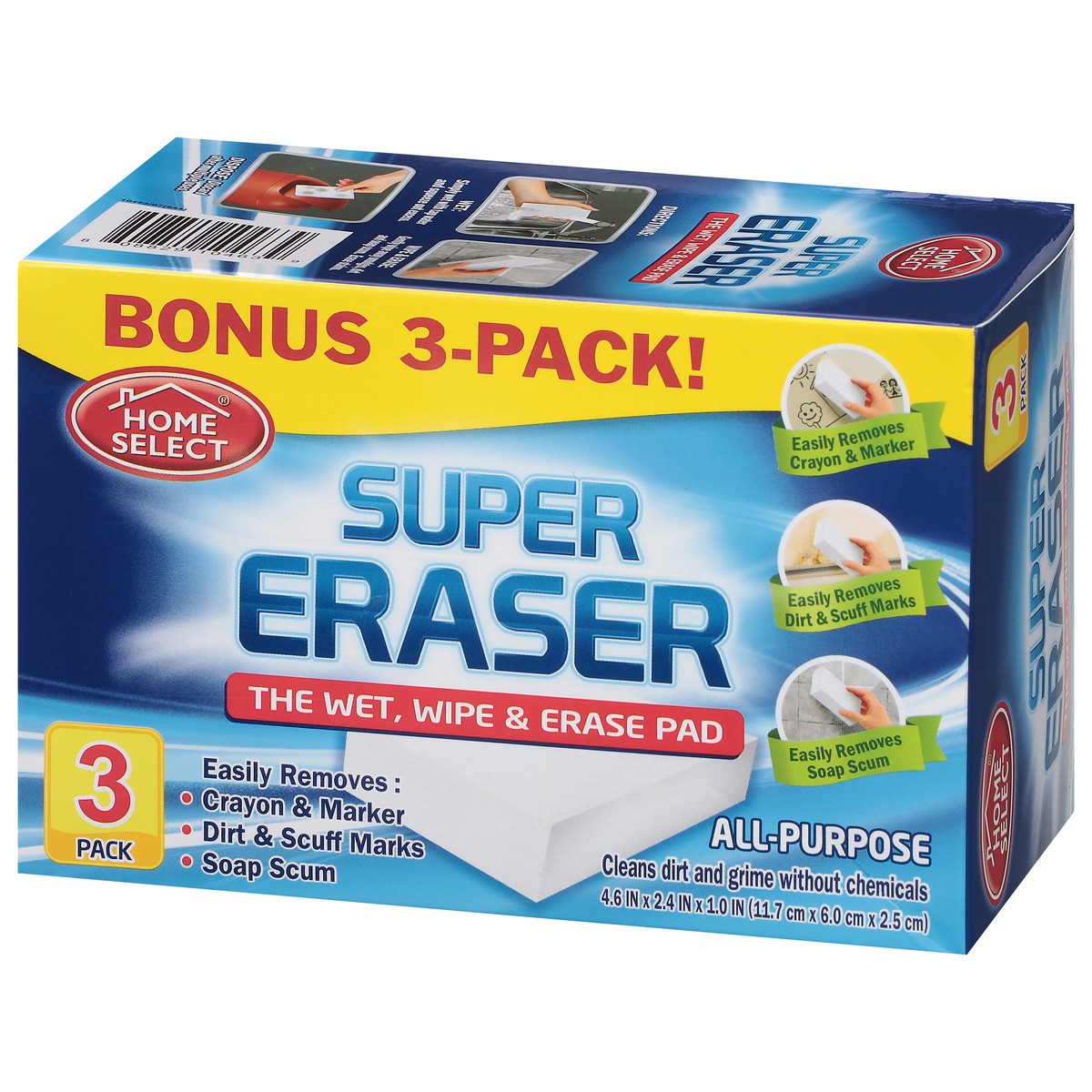 slide 14 of 14, Home Select Super Eraser 3 ea, 3 ct