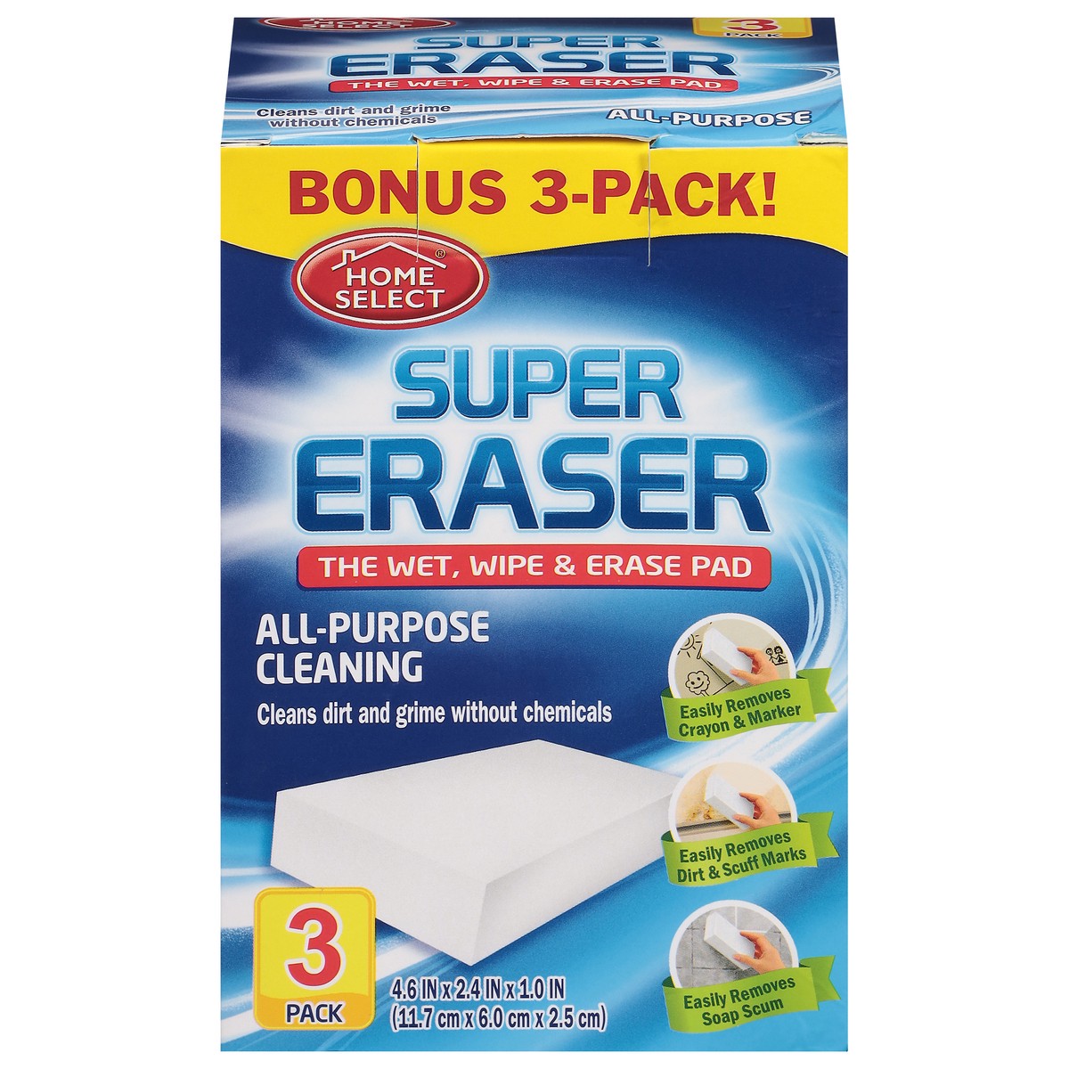 slide 1 of 14, Home Select Super Eraser 3 ea, 3 ct