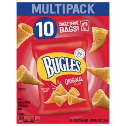 Bugles Original Crispy Corn Snacks, Snack Bags Multipack, 10 Ct, 8.75 oz