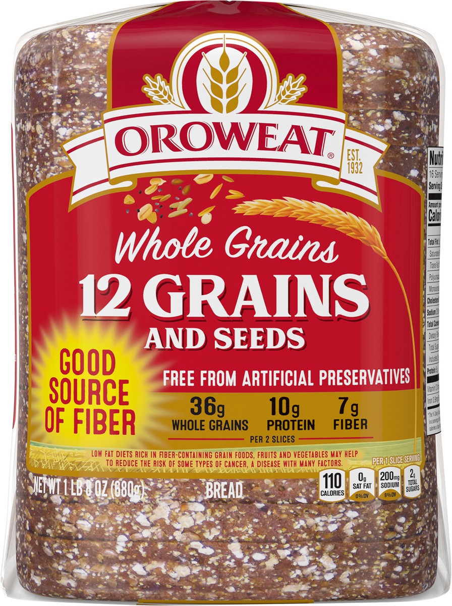 slide 4 of 9, Oroweat 12 Grain Bread - 24oz, 24 oz