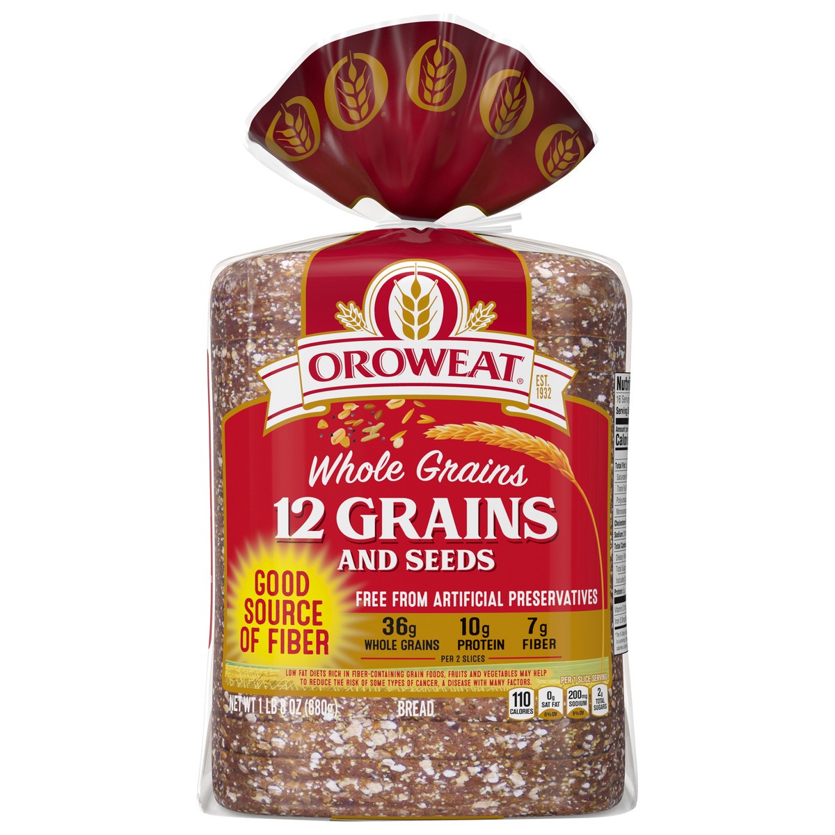 slide 1 of 8, Oroweat Whole Grains 12 Grain Bread 24 Oz, 24 oz