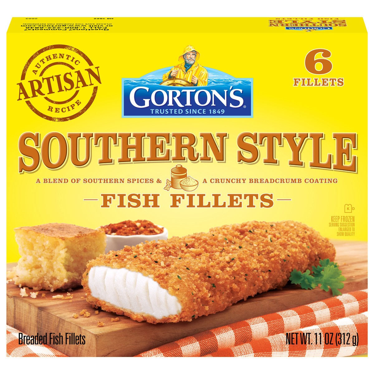 slide 1 of 4, Gorton's Southern Style Fish Fillets 6 ea, 11 oz