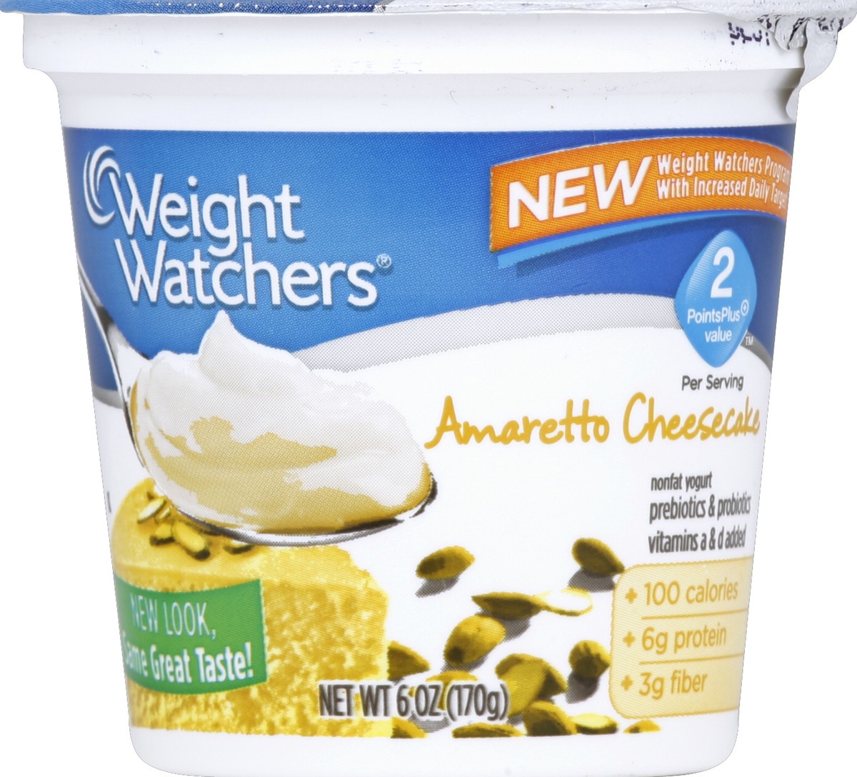 slide 2 of 3, Weight Watchers Yogurt, Nonfat, Amaretto Cheesecake, 6 oz