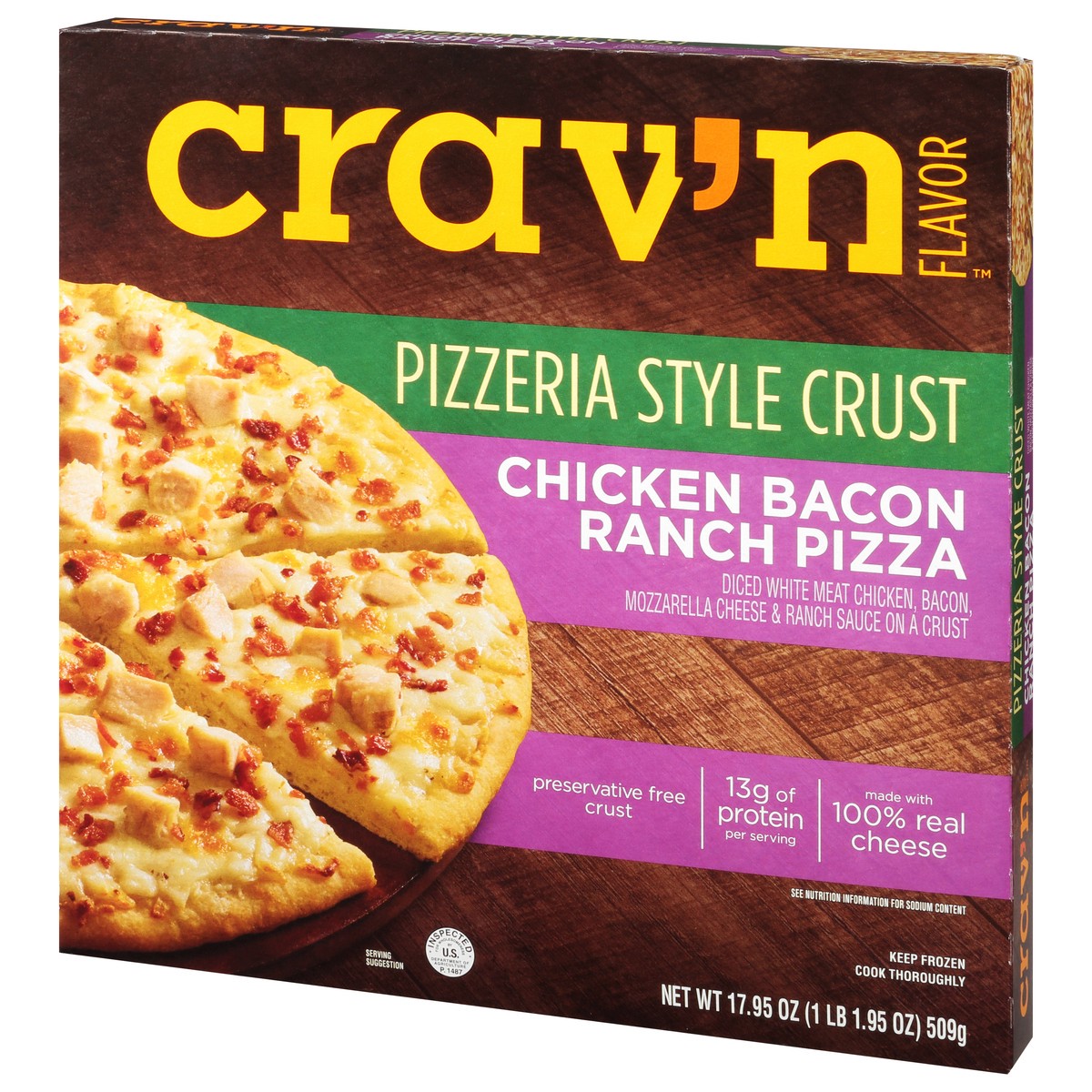 slide 6 of 10, Crav'n Flavor Chicken Bacon Ranch Pizzeria Style Pizza, 17.95 oz