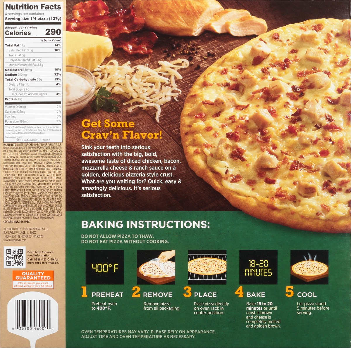 slide 9 of 10, Crav'n Flavor Chicken Bacon Ranch Pizzeria Style Pizza, 17.95 oz