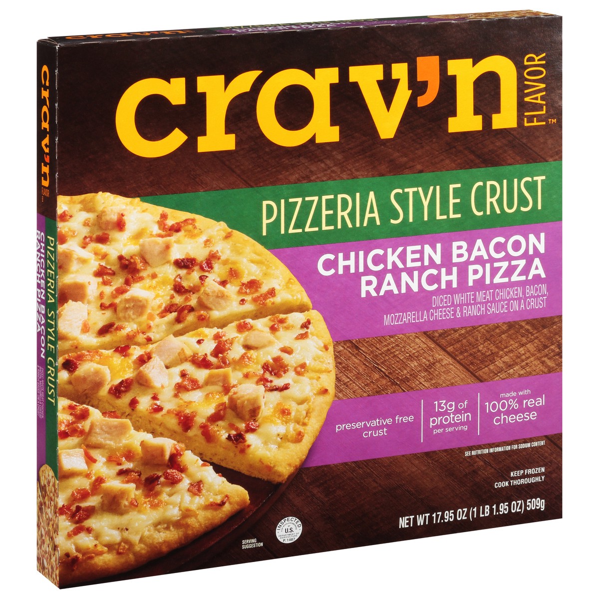 slide 8 of 10, Crav'n Flavor Chicken Bacon Ranch Pizzeria Style Pizza, 17.95 oz