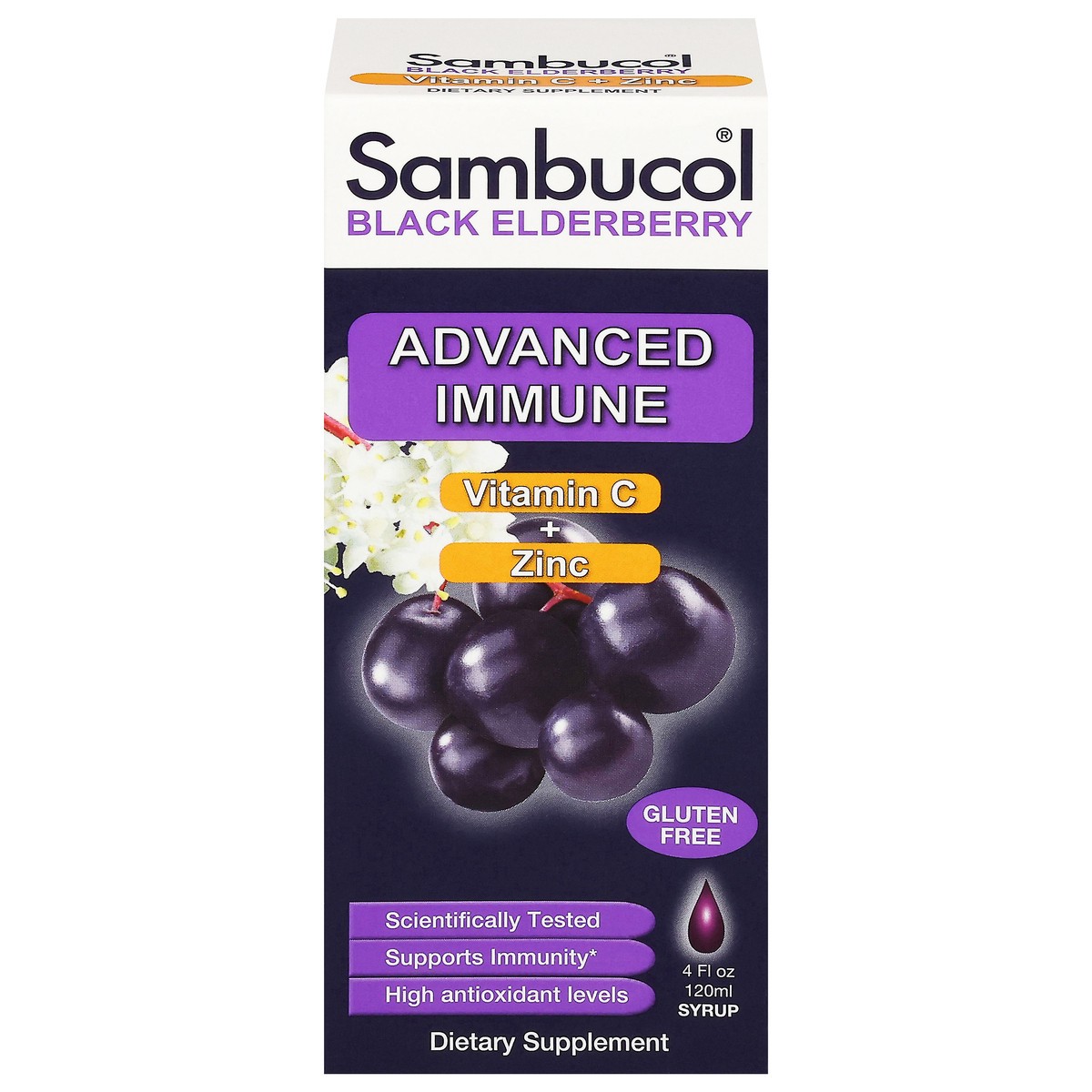 slide 1 of 9, Sambucol Syrup Black Elderberry Advanced Immune 4 fl oz, 4 oz