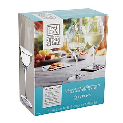 slide 1 of 1, Kitchen & Table White Wine Glasses, 2 ct