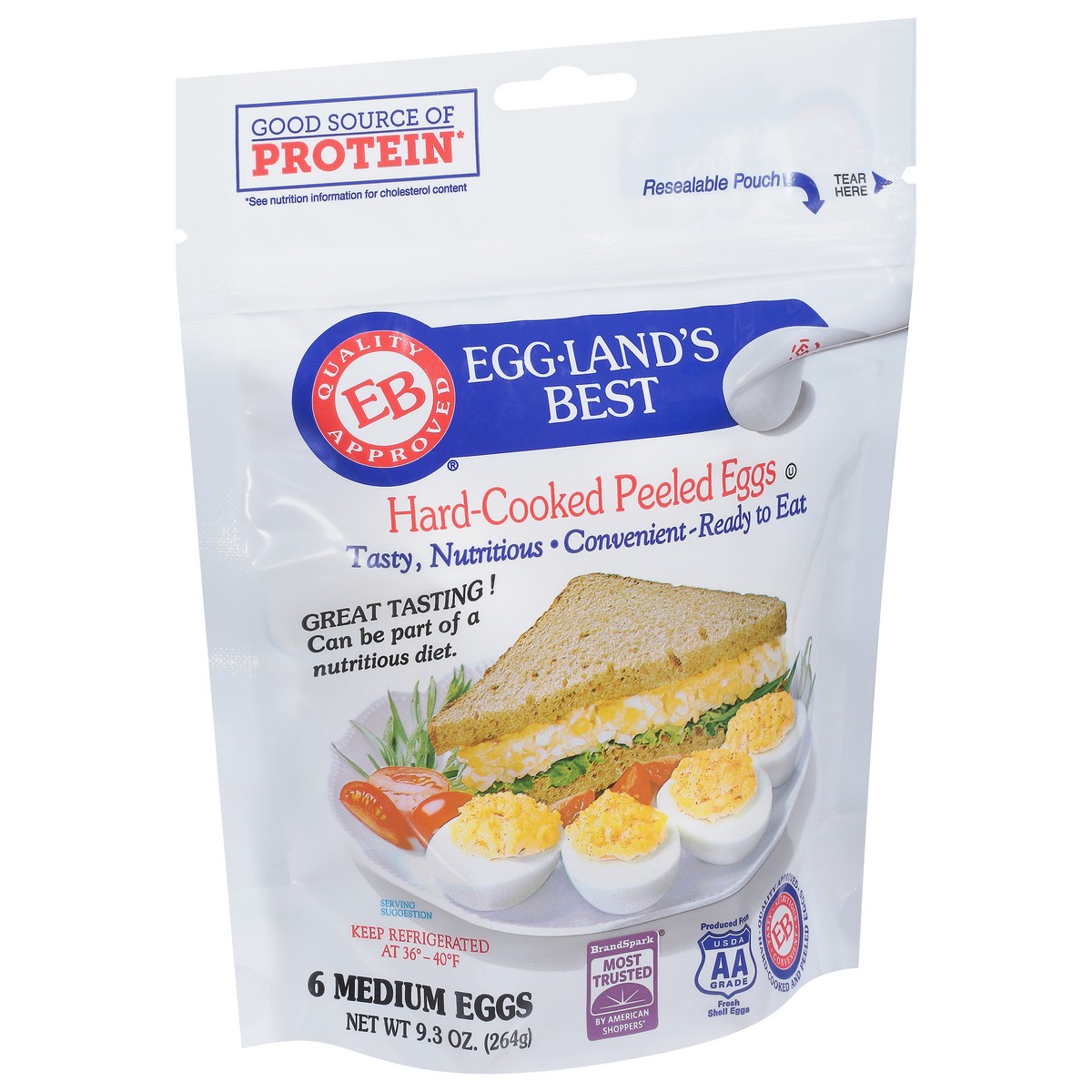 slide 2 of 9, Eggland's Best Hard Cooked Eggs, Medium White, 6 count, 6 ct