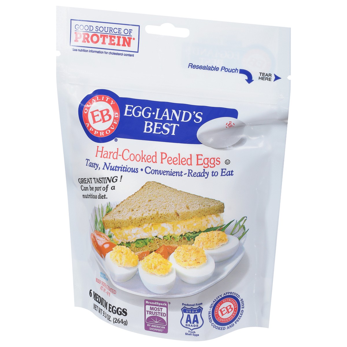 slide 3 of 9, Eggland's Best Hard Cooked Eggs, Medium White, 6 count, 6 ct