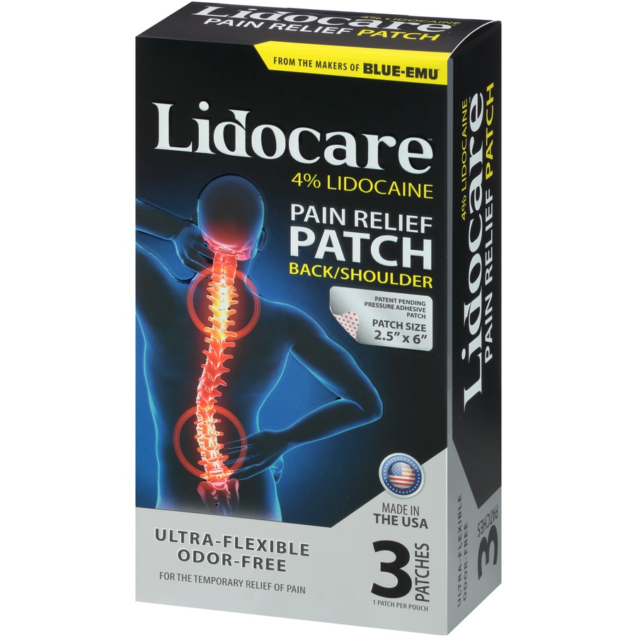 slide 3 of 6, Lidocare Pain Relief Patch - Back & Shoulder, 3 ct