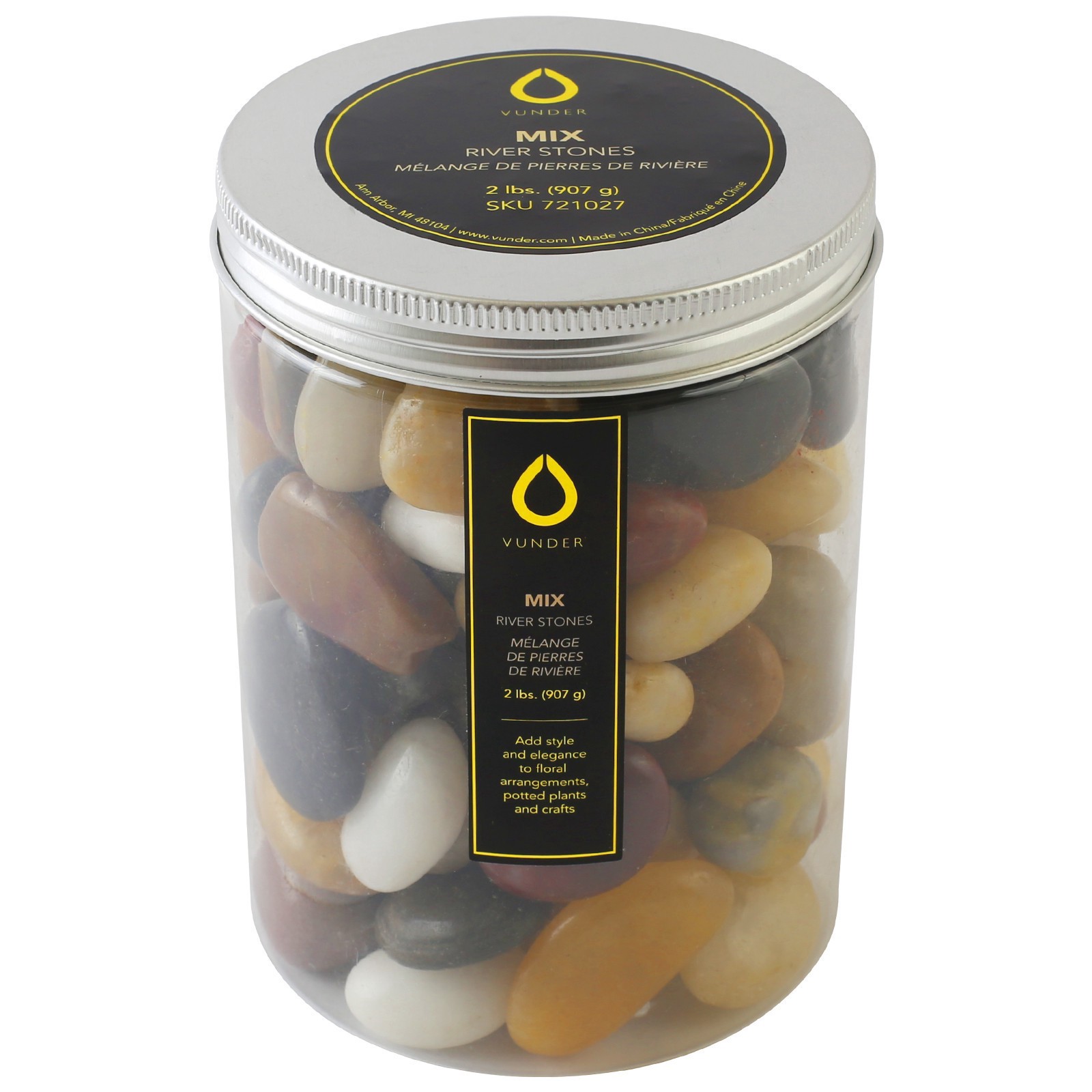 slide 2 of 2, Vunder Mixed River Stones, 2 lb