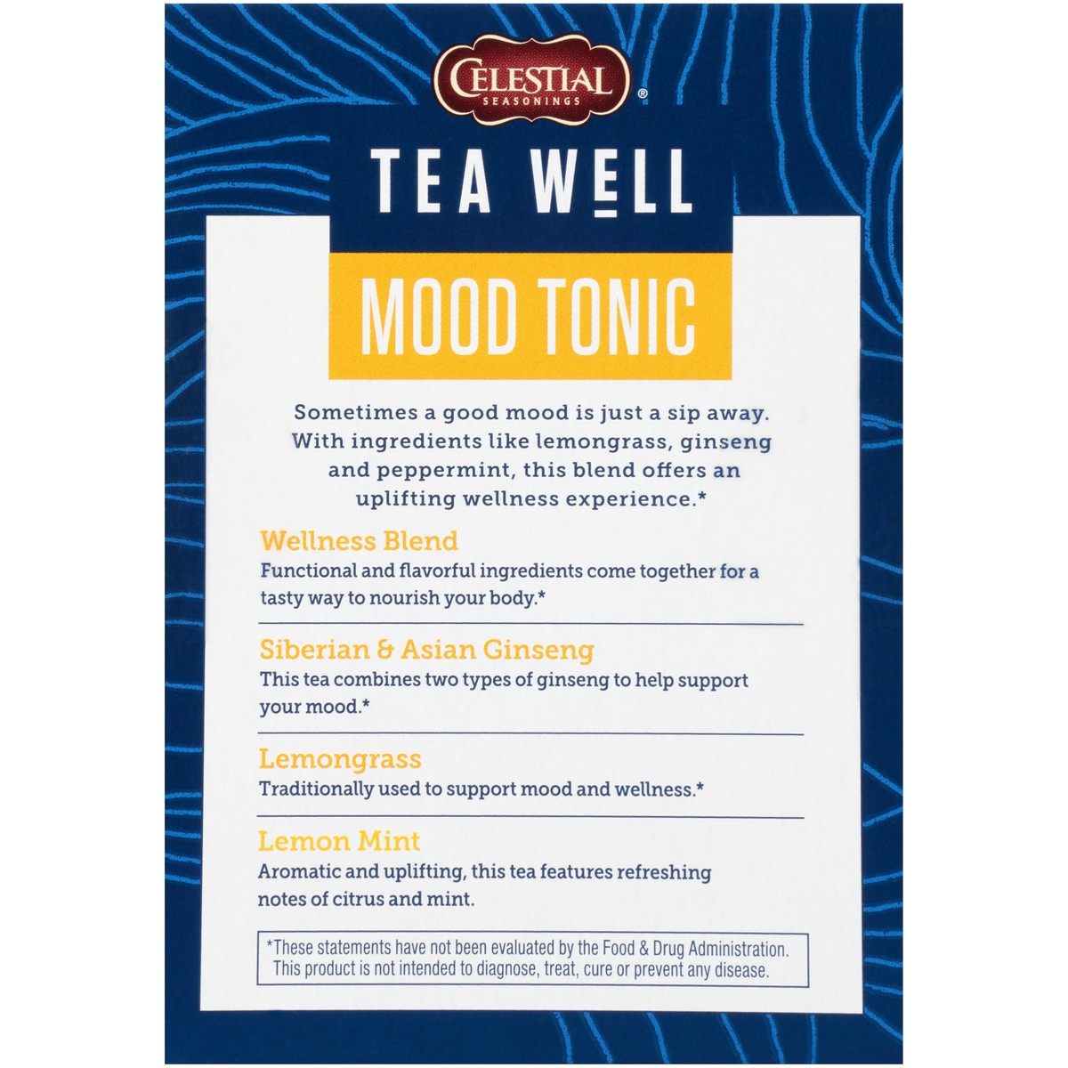 slide 3 of 9, Celestial Seasonings TeaWell Mood Tonic Organic Lemon Mint Caffeine Free Herbal Supplement Tea Bags - 0.6 oz, 0.6 oz