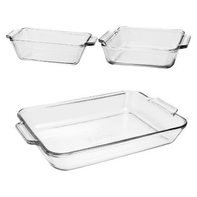 slide 1 of 2, Anchor Glass Bakeware - Value Pack, 3 ct