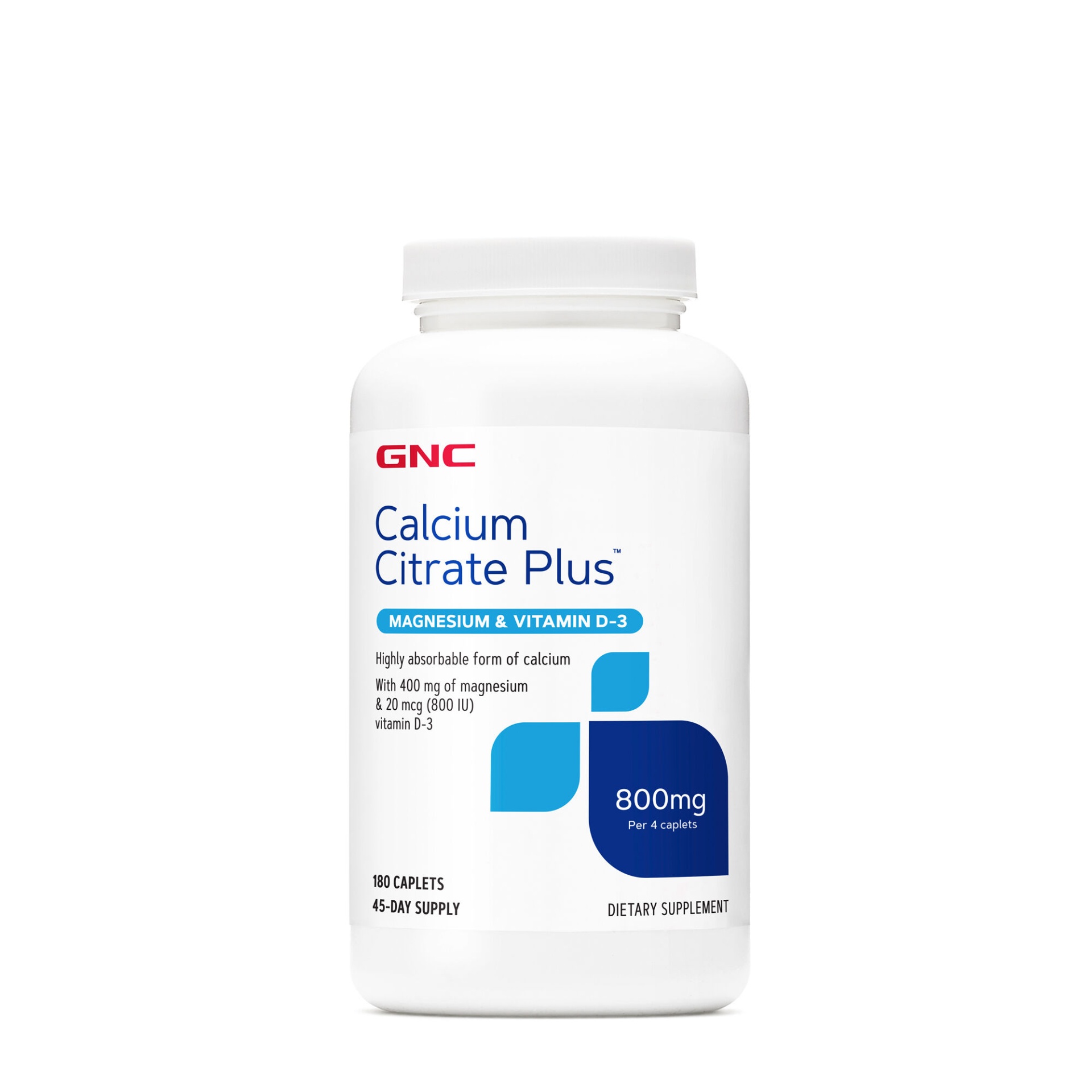 slide 1 of 1, GNC Calcium Citrate Plus Magnesium & Vitamin D-3 800 mg, 180 ct