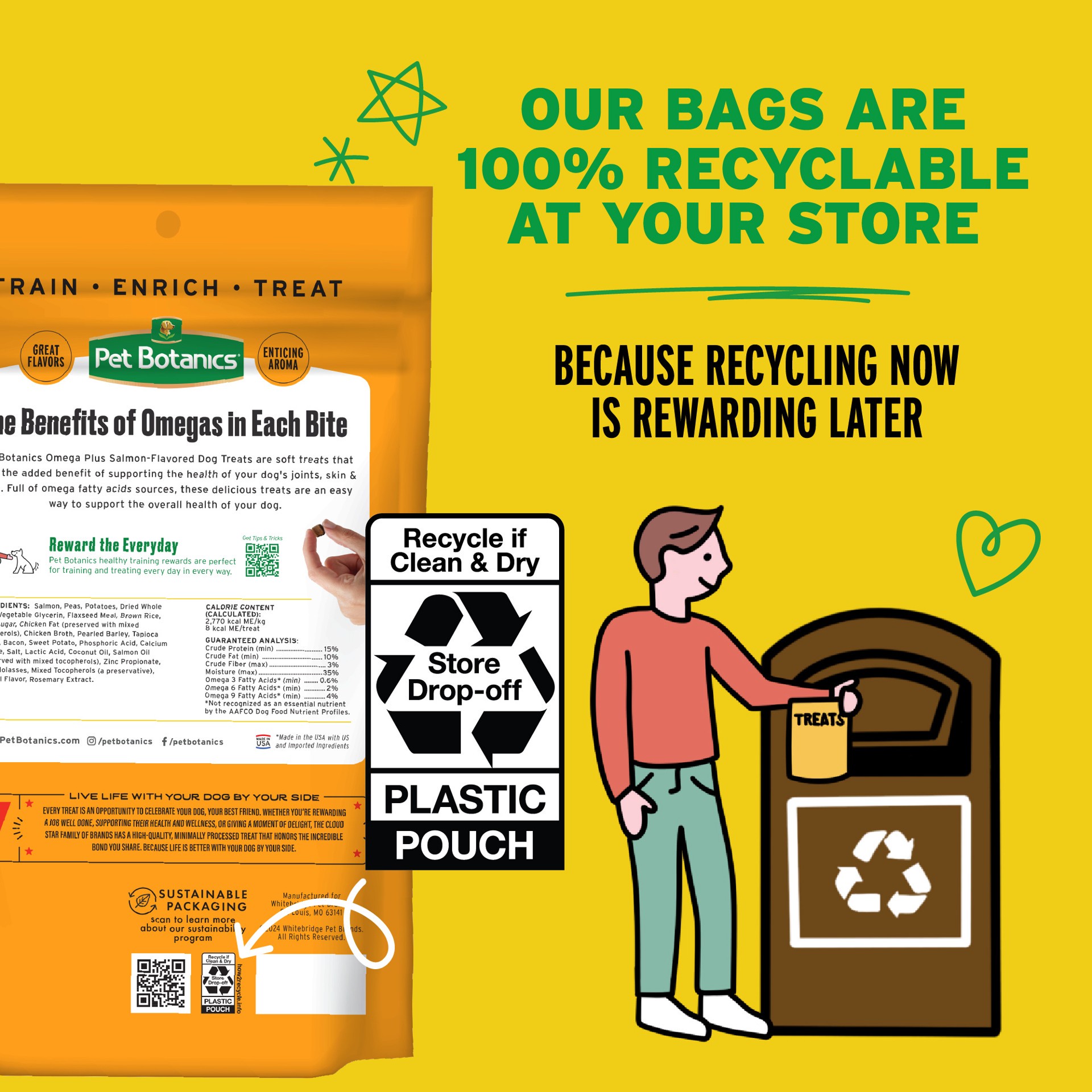 slide 3 of 5, Pet Botanics Training Rewards Jerky Bites Dog Treats, Chicken, 12 oz. Bag, 1 ct