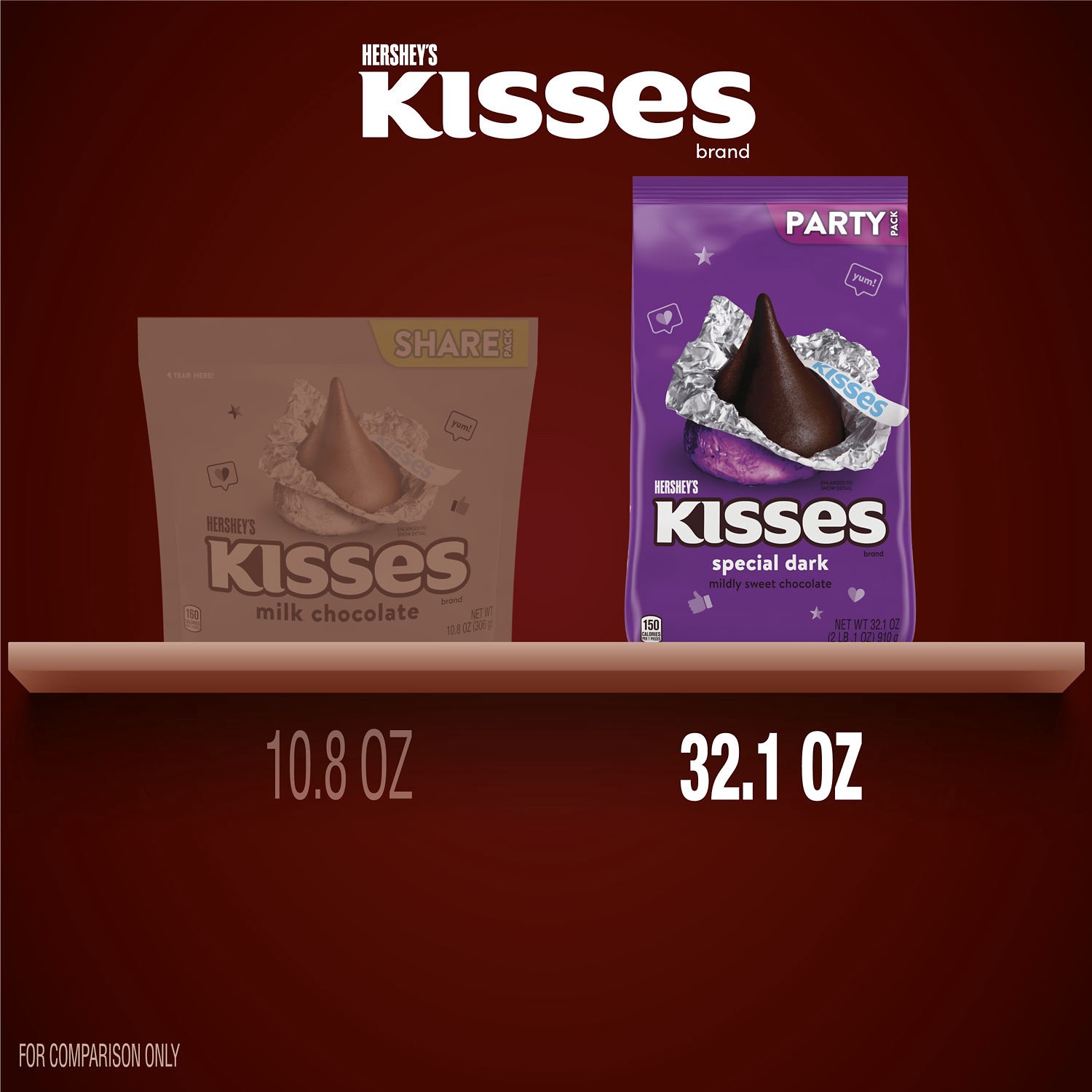 slide 4 of 8, Hershey's KISSES SPECIAL DARK Mildly Sweet Chocolate Candy Party Pack, 32.1 oz, 32.1 oz