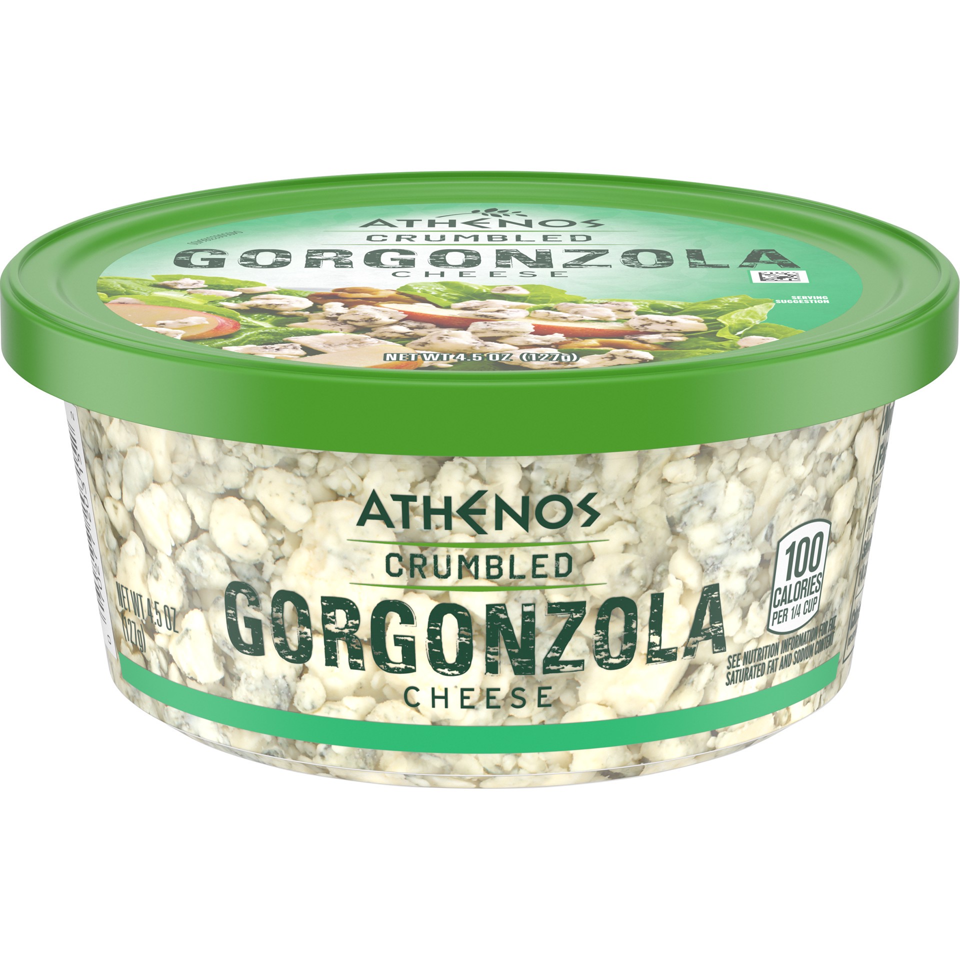 slide 1 of 11, Athenos Crumbled Gorgonzola Cheese, 4.5 oz Tub, 4.5 oz