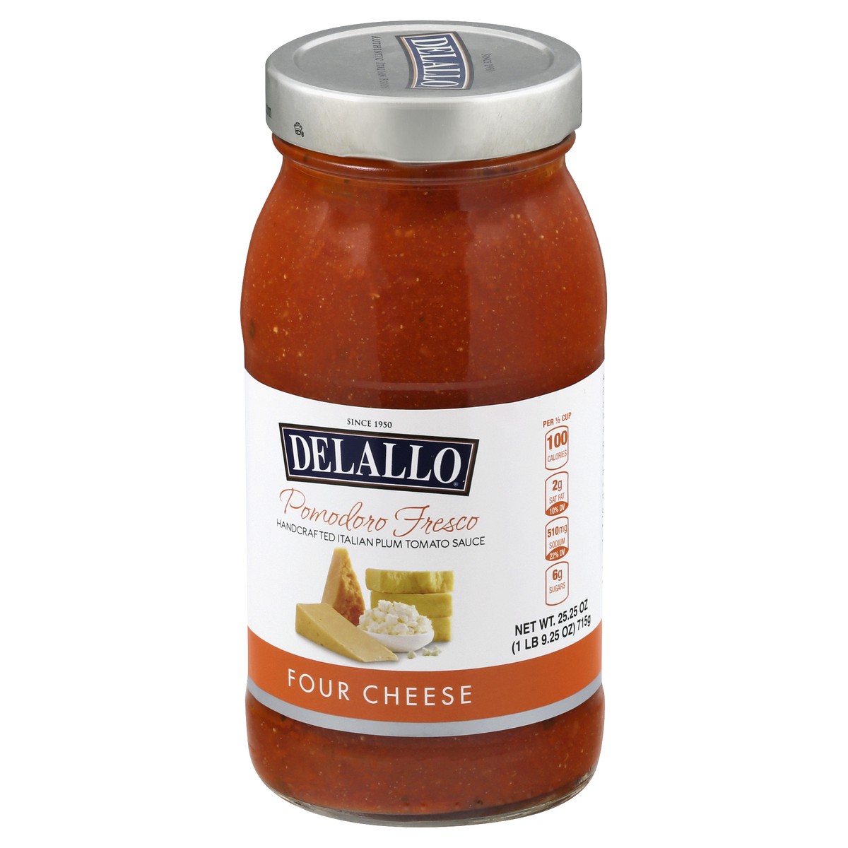 slide 4 of 12, DeLallo Four Cheese Pomodoro Fresco 25.25 oz, 25.25 oz