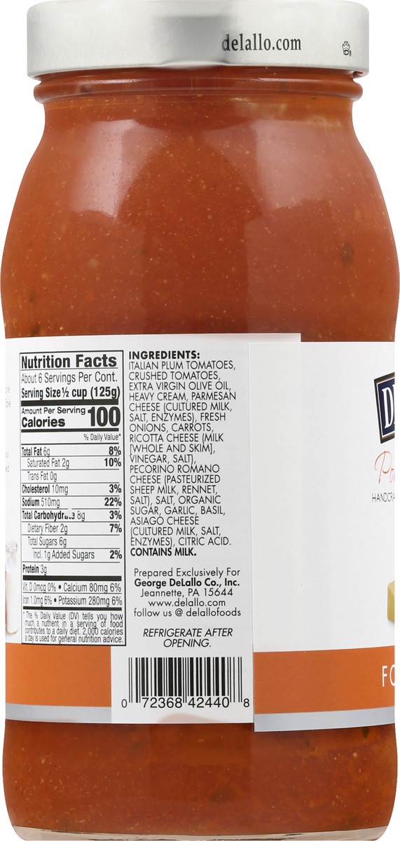 slide 2 of 12, DeLallo Four Cheese Pomodoro Fresco 25.25 oz, 25.25 oz