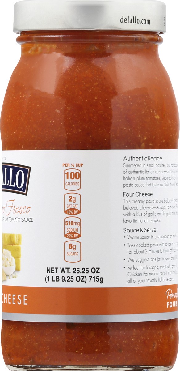 slide 7 of 12, DeLallo Four Cheese Pomodoro Fresco 25.25 oz, 25.25 oz