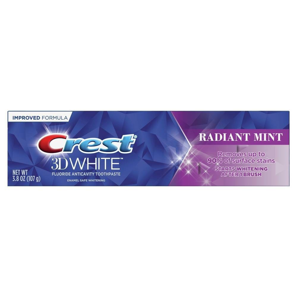 slide 1 of 5, Crest Radiant Mint 3D White Whitening Toothpaste, 4.1 oz