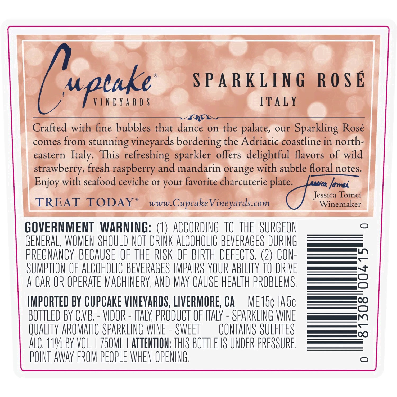 slide 23 of 33, Cupcake Vineyards Sparkling Rosé Wine, 750 ml