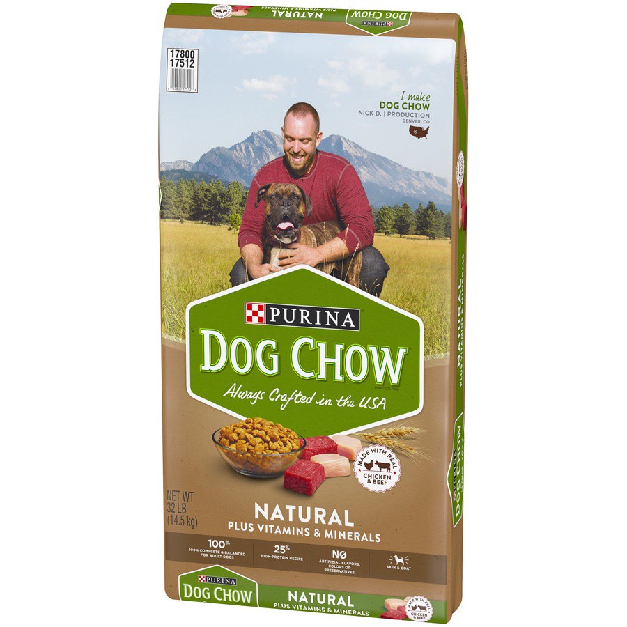 slide 3 of 9, Purina Dog Chow Natural, High Protein Dry Dog Food, Natural, 32 lb