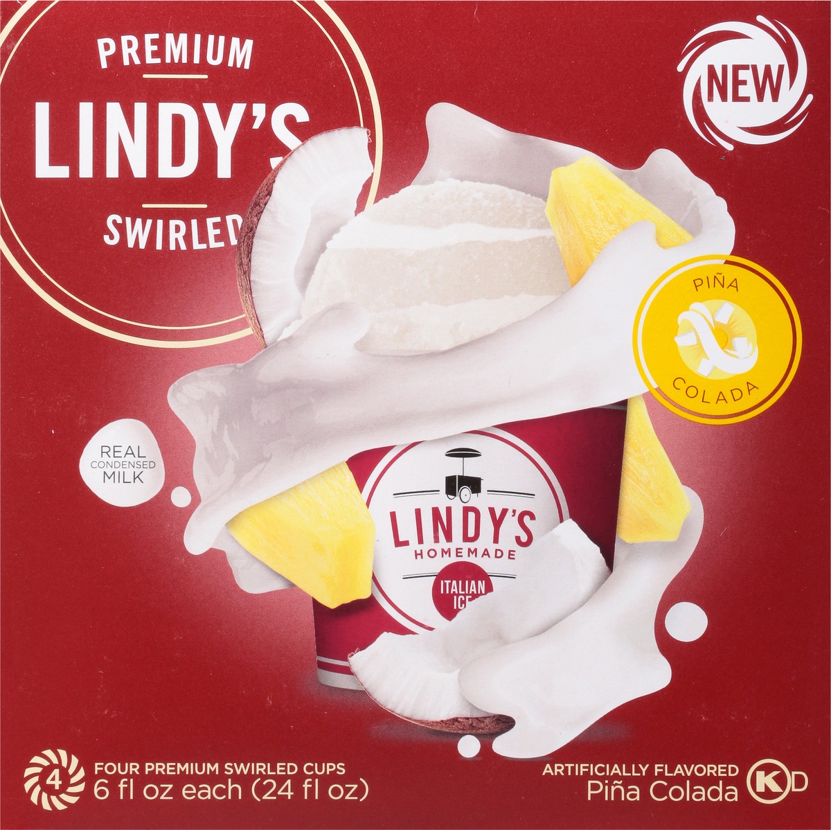 slide 8 of 9, Lindy's Homemade Premium Swirled Ice Italian Pina Colada - 24 Oz, 24 oz