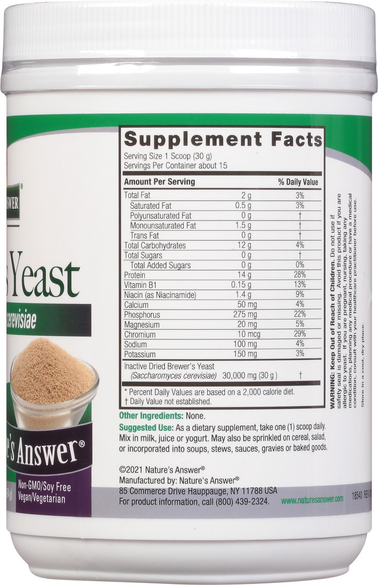 slide 10 of 13, Nature's Answer Natures Answ Brewers Yeast, 16 oz