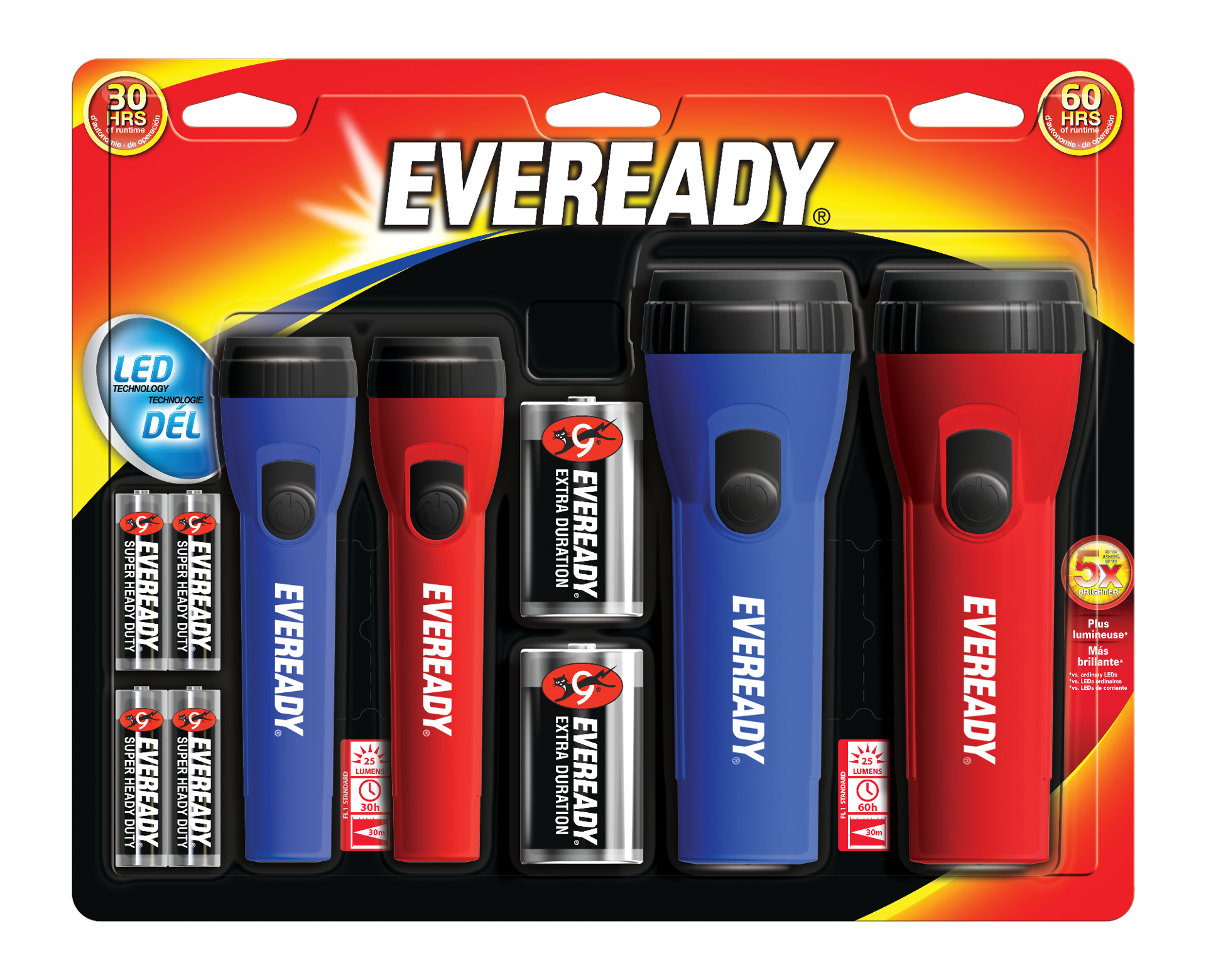 slide 1 of 1, Eveready LED Flashlight Multipack, 4 Count, 4 ct