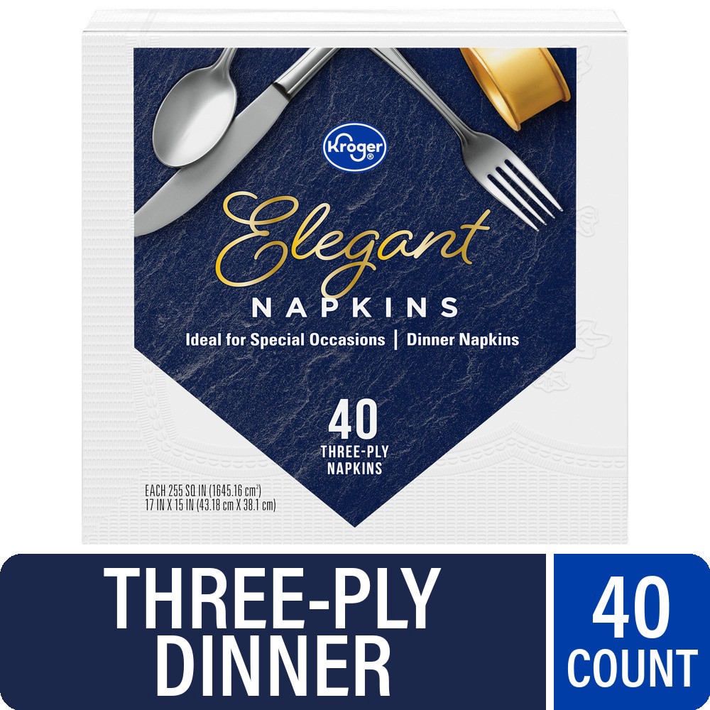 slide 1 of 4, Kroger Nice & Elegant Dinner Napkins, 40 ct