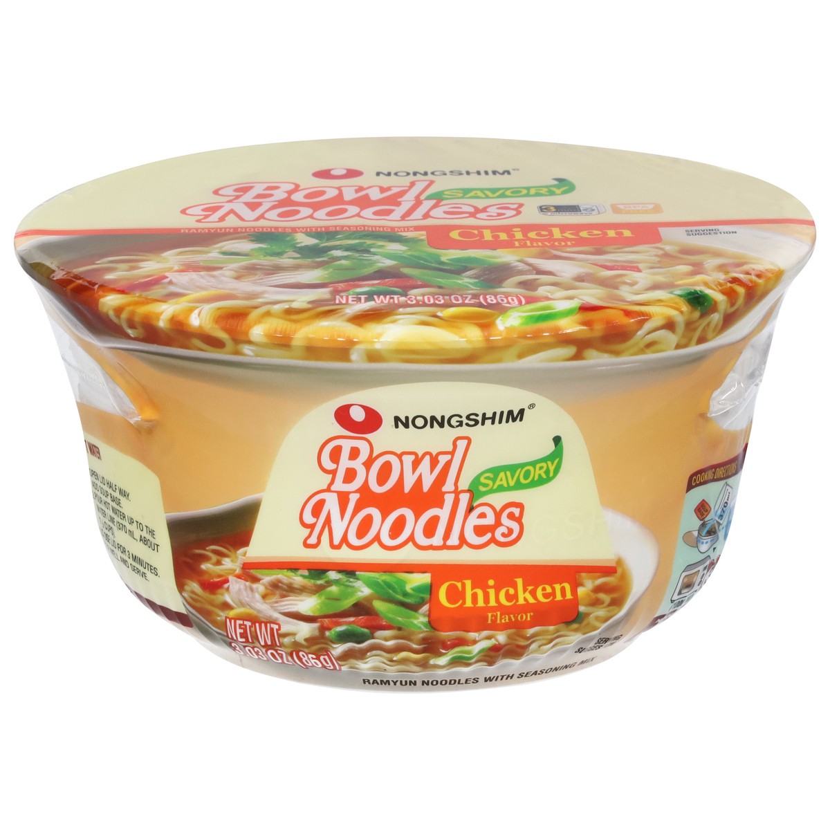 slide 1 of 11, Nongshim Savory Chicken Flavor Bowl Noodles 3.03 oz, 3.03 oz