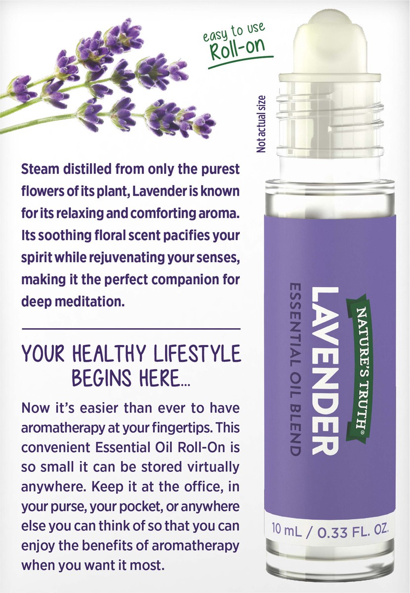 slide 3 of 8, Nature's Truth Lavender Essential Oil Roll-On Blend 10 ml, 0.33 fl oz