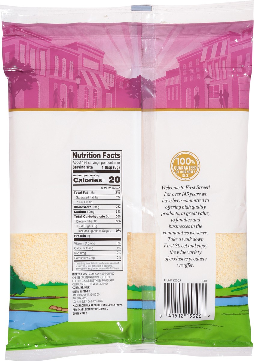 slide 12 of 13, First Street Fs Grated Parmesan Romano Cheese, 1.5 lb