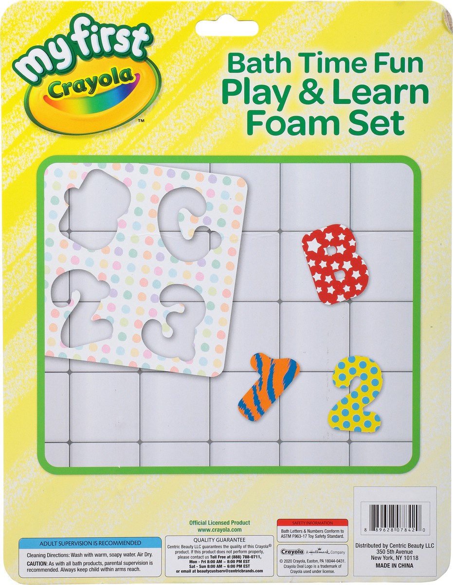 slide 10 of 12, Crayola Bath Time Fun Play & Learn Foam Set 7 pc, 1 ea