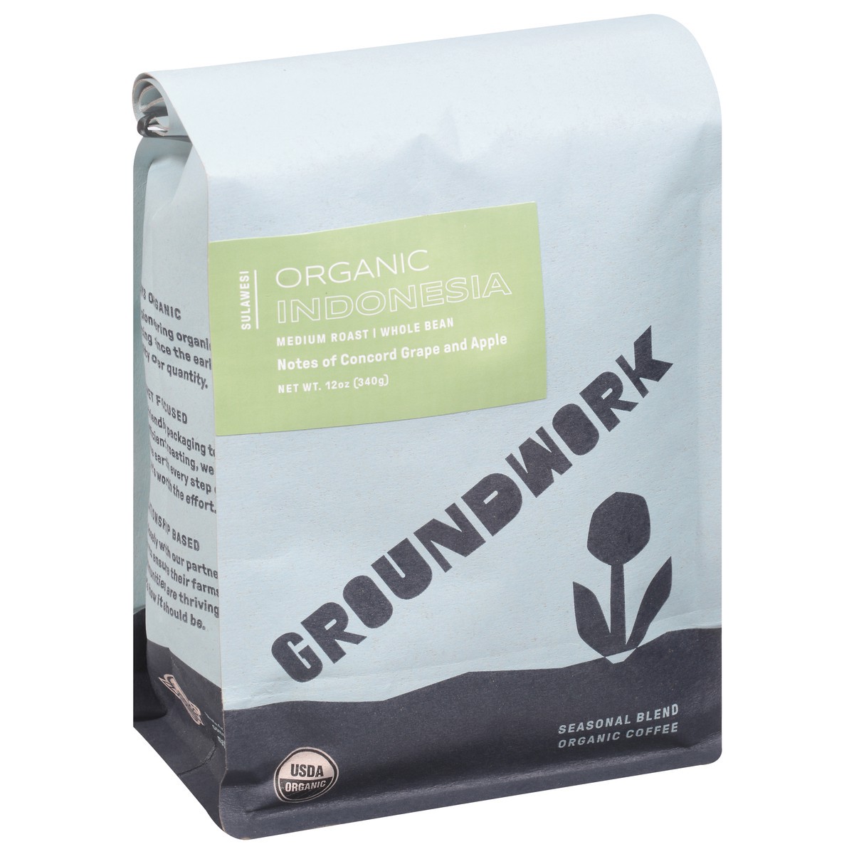 slide 11 of 12, Groundwork Organic Indonesia Whole Bean Medium Roast Seasonal Blend Coffee 12 oz, 12 oz