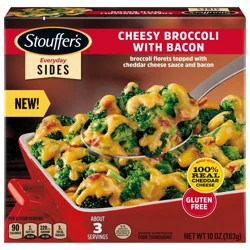 Stouffer''s Stouffer’s Cheesy Broccoli with Bacon, Side Dish, Frozen Broccoli, Gluten Free Sides