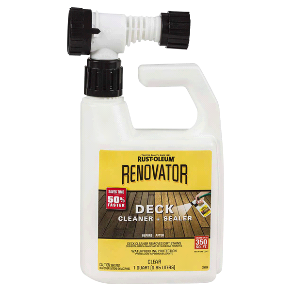 slide 1 of 1, Rust-Oleum Renovator Deck Cleaner + Sealer Hose Mount - 303569, Gallon, 1 ct