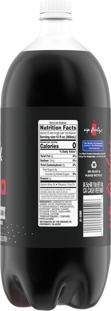 slide 4 of 4, Big K Cola Oh! Zero Calorie Soda, 2 liter
