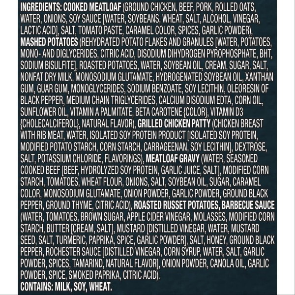 slide 11 of 13, Hungry Man Hungry-Man Combos, Meatloaf and BBQ Sauced Chicken, Frozen Meal, 15 oz