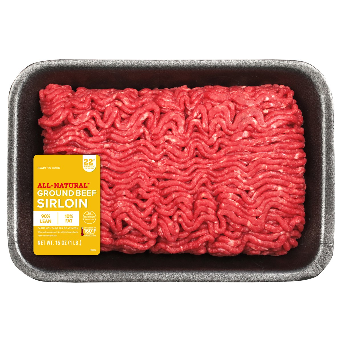 slide 1 of 6, IBP Trusted Excellence Ground Beef Sirloin, 90% Lean/10% Fat, 1 lb., 45.36 g