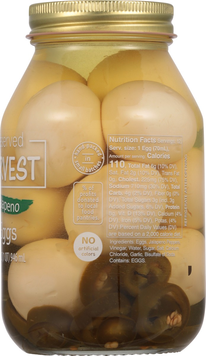 slide 6 of 9, Preserved Harvest Eggs Jalapeno Pickled, 32 oz