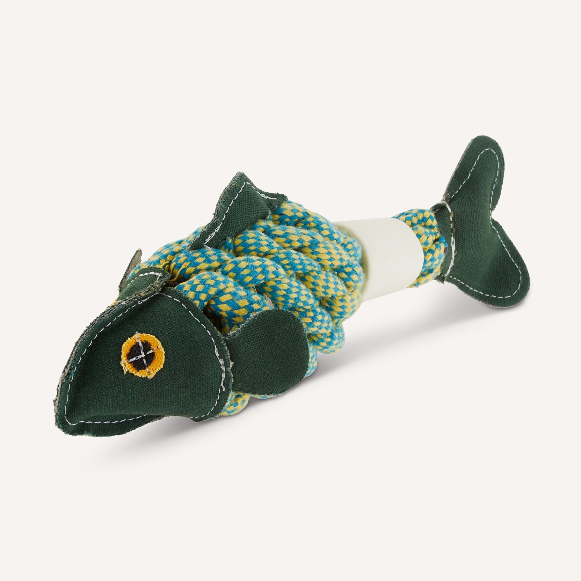 slide 1 of 1, Joyhound Top Paw Rope Fish with Bone Dog Toy, SM
