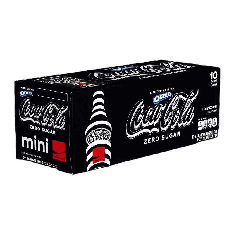 slide 3 of 7, Coke Zro Sgr Oreo Le 10Pk, 7.5 oz