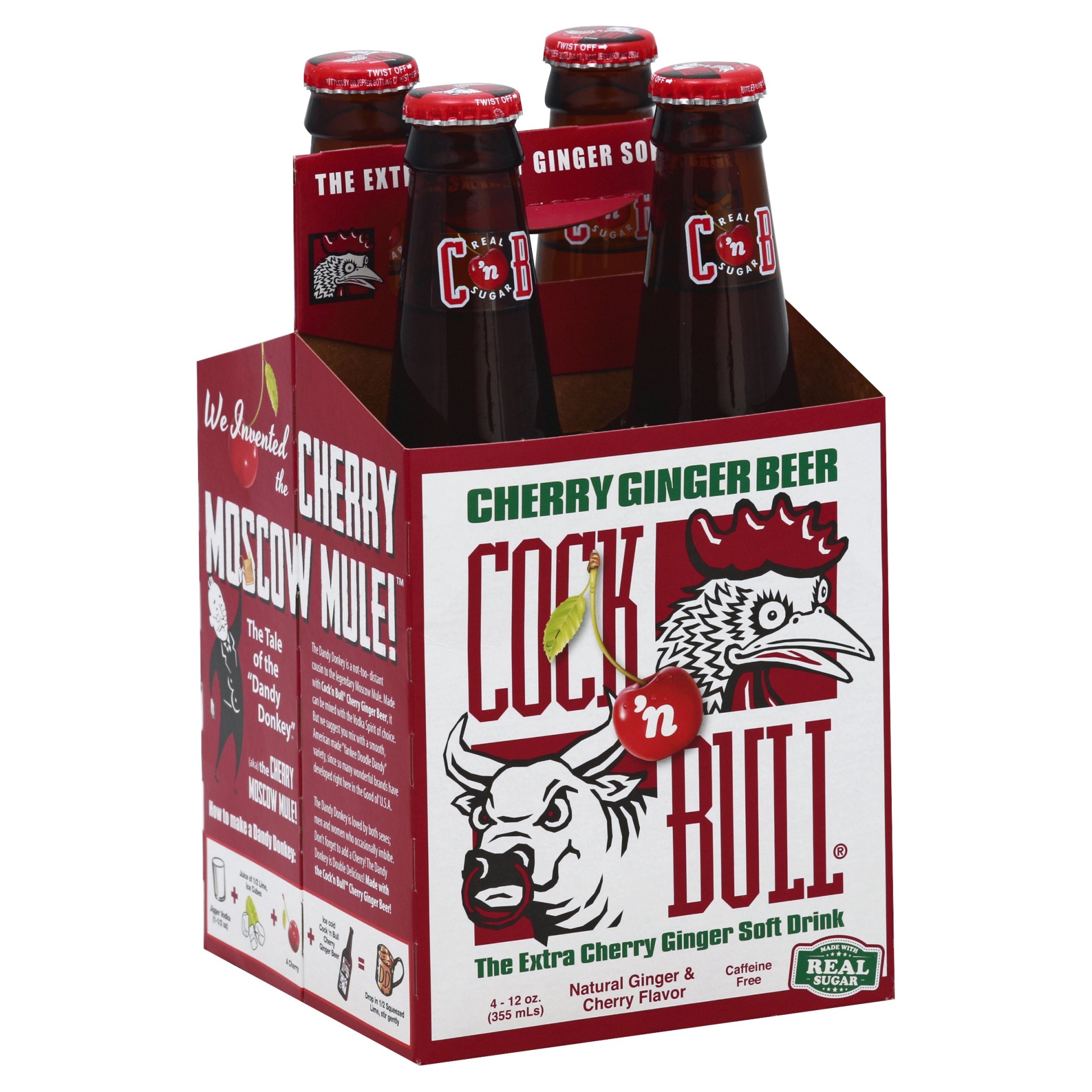 slide 1 of 1, Cock'n Bull Soft Drink, Cherry Ginger, 4 ct