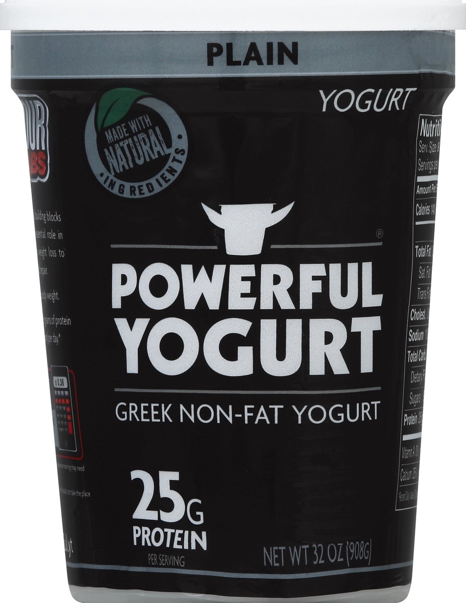 slide 3 of 3, Powerful Yogurt, Greek, Non-Fat, Plain, 32 oz